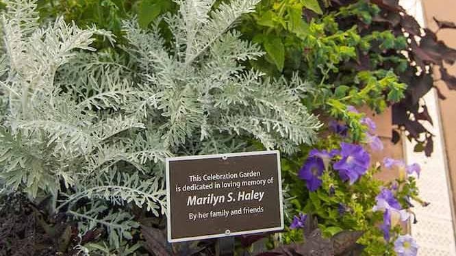 Celebration Garden plaque at Denver Botanic Gardens